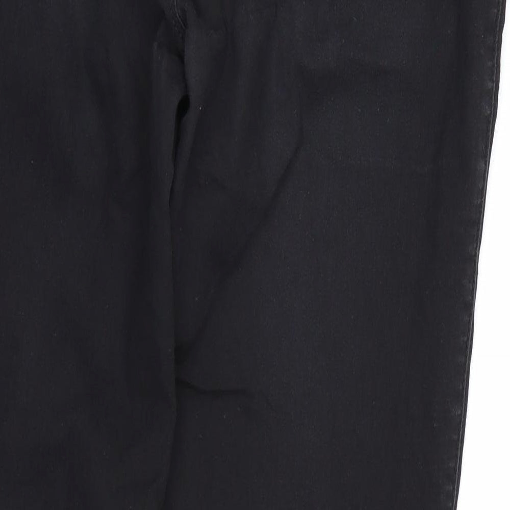 Brand and care label for Denim co women’s black denim jegging jeans, size UK 12, 28-inch leg