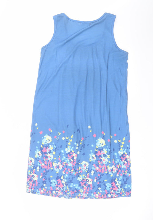Preworn Womens Blue Floral Shift Size L