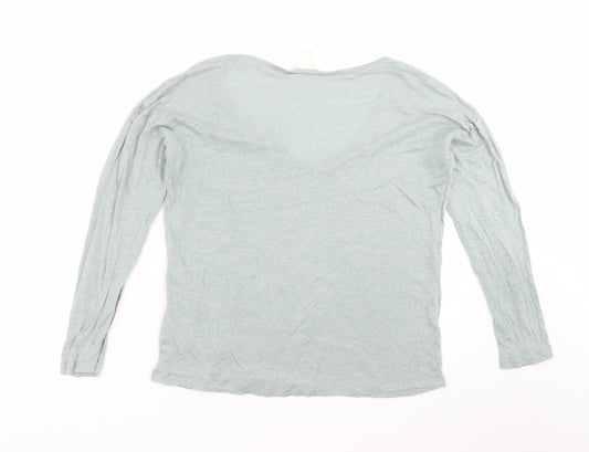 Womens UK Size S H&M Green Basic T-Shirt