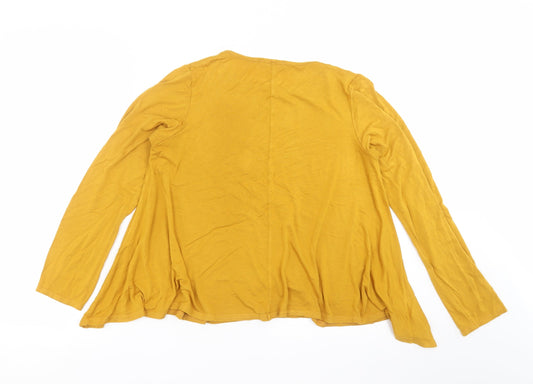 Boohoo Womens Yellow Basic T-Shirt Size 14