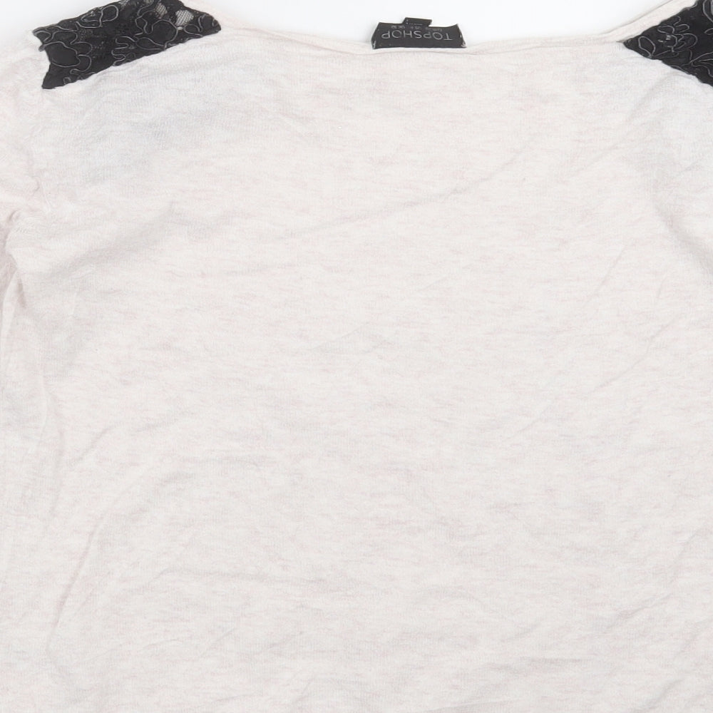 Womens UK Size 10 Topshop Beige Pullover Jumper