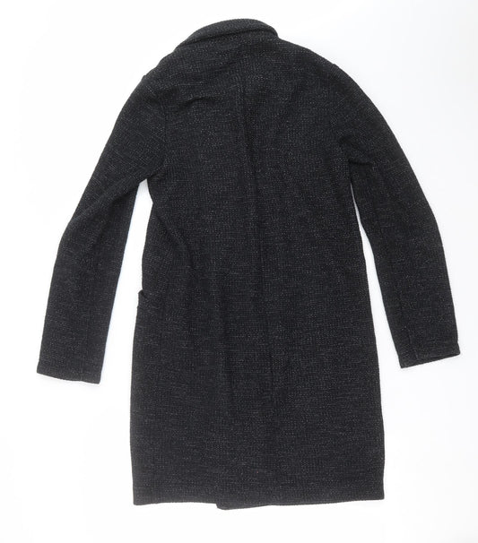 Womens UK Size 8 River Island Black Overcoat
