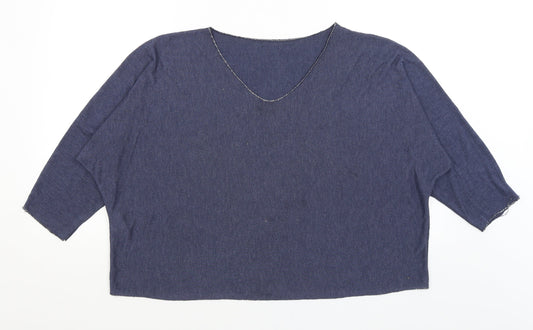 Blue Vanilla Womens Blue Basic T-Shirt Size XL