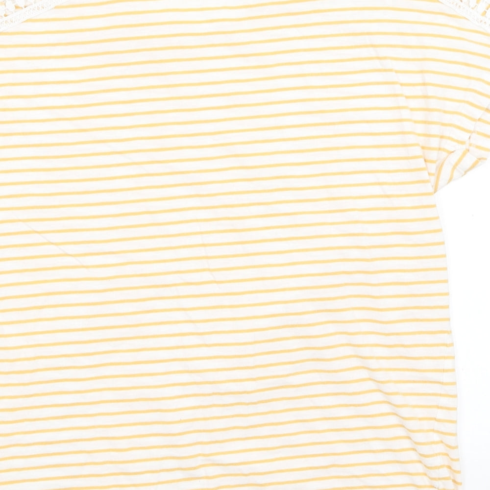 Primark Womens White Striped Basic T-Shirt Size S