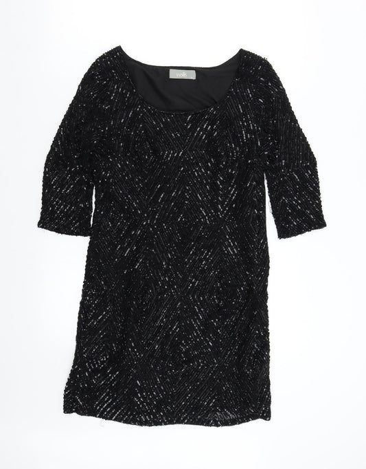 Additional front view of Wallis women’s black shift, size UK 8