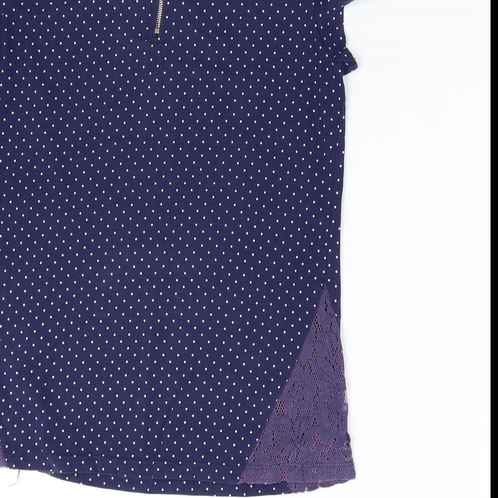 Womens UK Size M Preworn Blue Basic T-Shirt