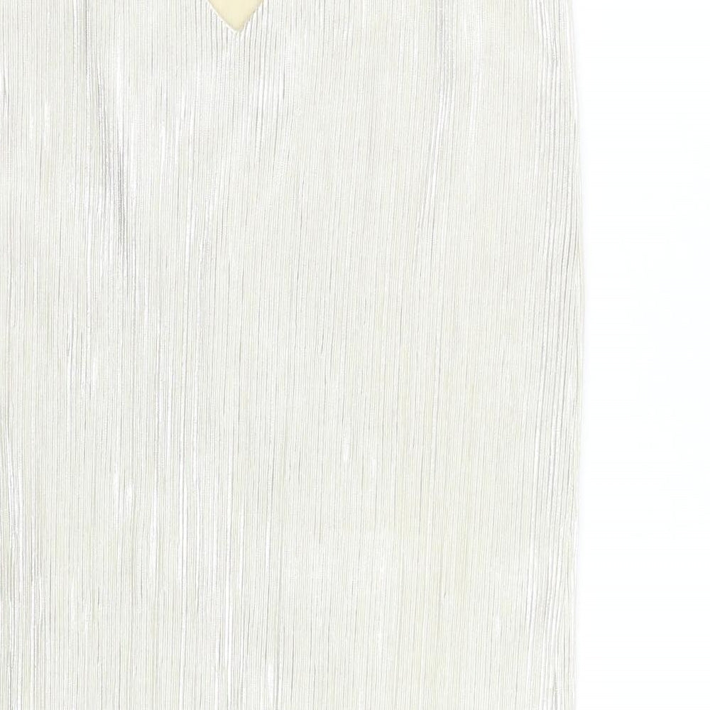 Brand and care label for George women’s gold slip dress, size UK 8