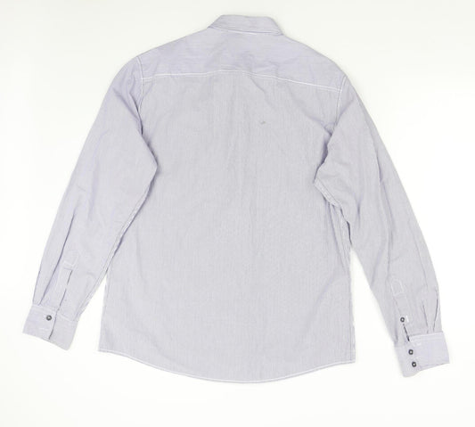 Mens UK Size L NEXT Blue Button-Up Long Sleeve Casual Shirt
