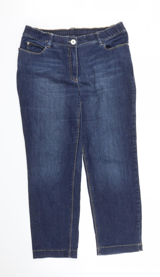 Samoon Womens Blue Denim Capri Jeans Size 32 in L25 in
