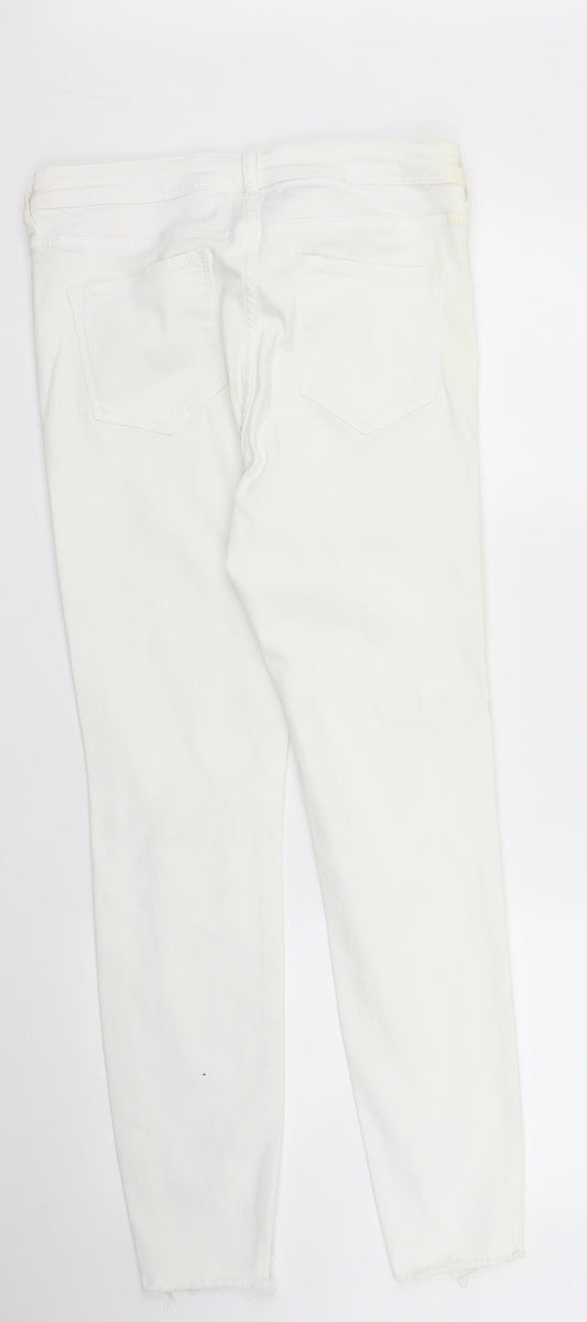 NEXT Womens White Denim Skinny Jeans Size 12 L27 in