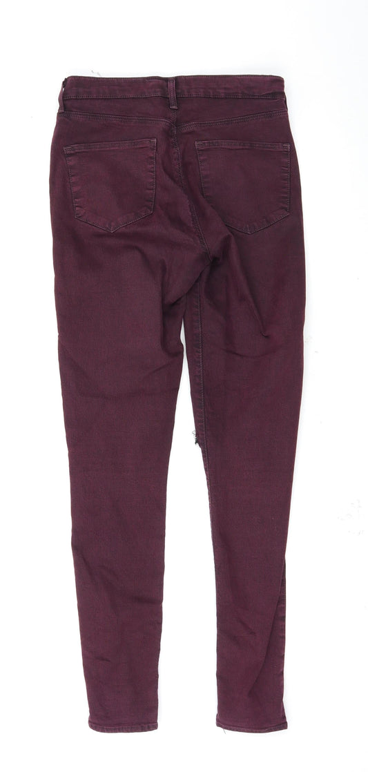 Topshop Womens Purple Skinny Jeans Size 28 L32 in