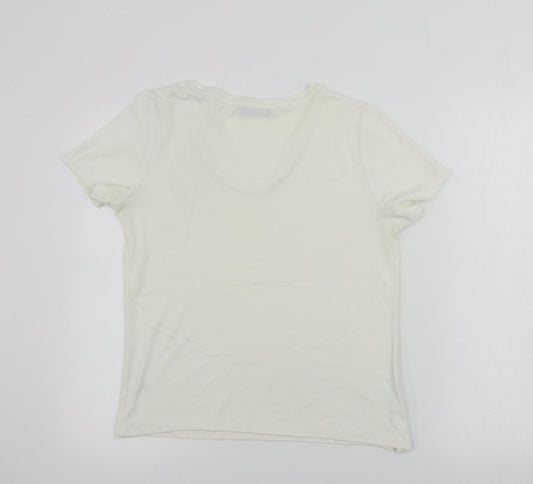 Womens UK Size S bm collection White Basic T-Shirt