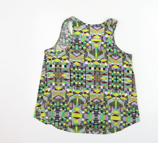 Atmosphere Womens Green Geometric Basic Tank Size 12