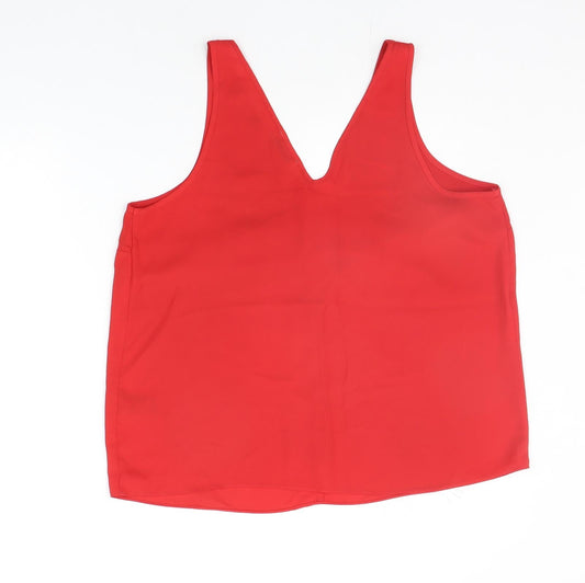 Papaya Womens Red Basic Blouse Size 14