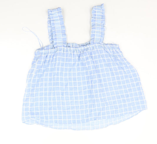Papaya Womens Blue Check Basic Tank Size 16