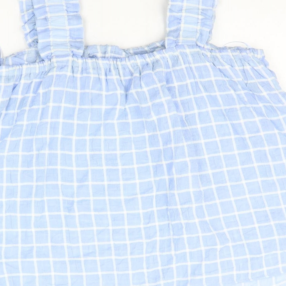 Papaya Womens Blue Check Basic Tank Size 16