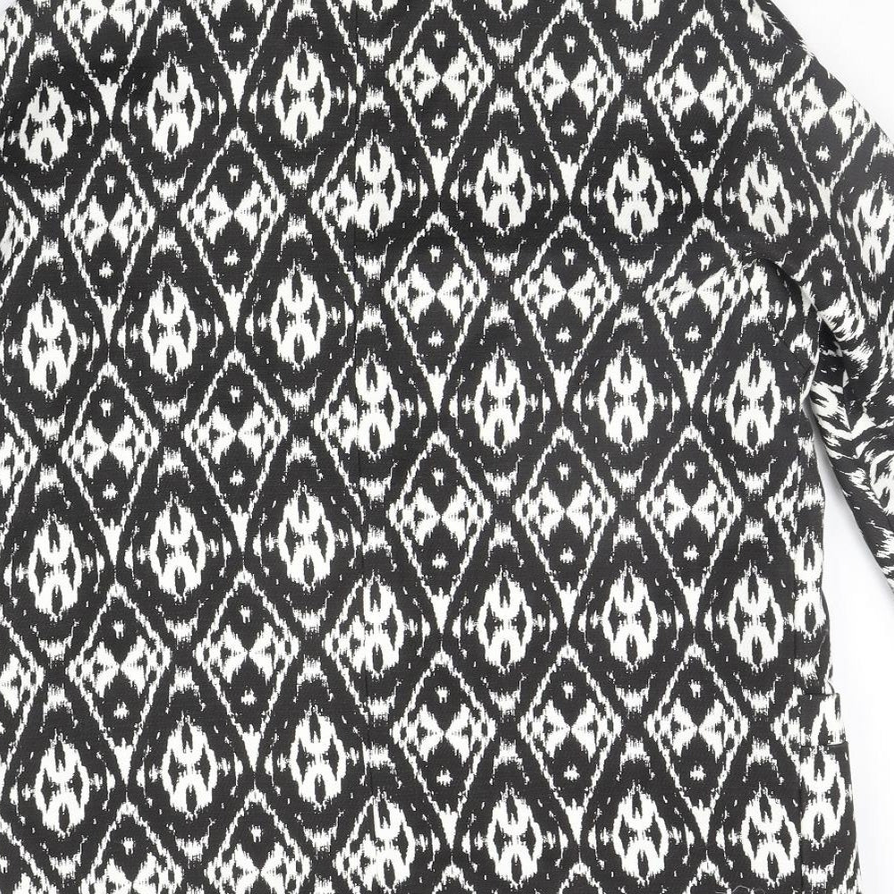 Papaya Womens Black Geometric Jacket Suit Jacket Size 12