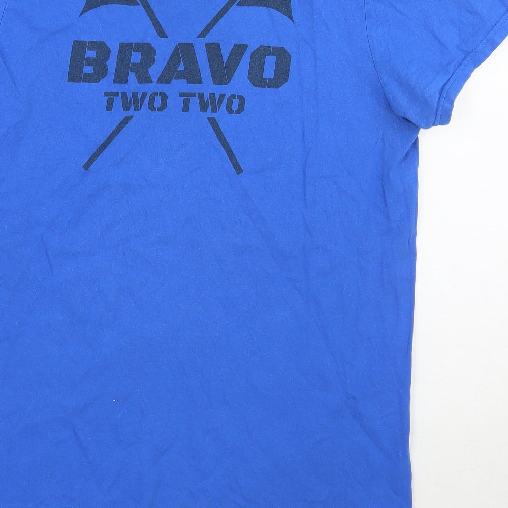 Bavo two two Mens Blue Rayon T-Shirt Size S