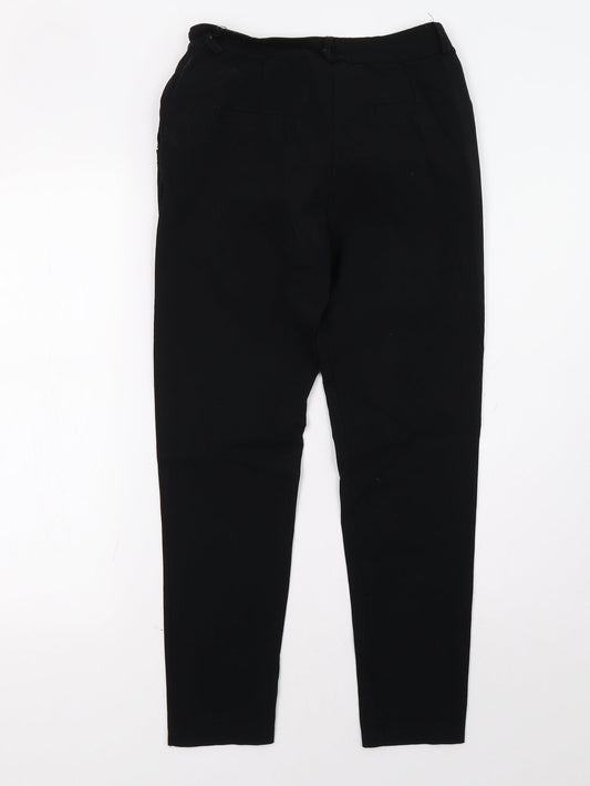 Womens UK Size 8 Preworn Regular Fit Black Trousers