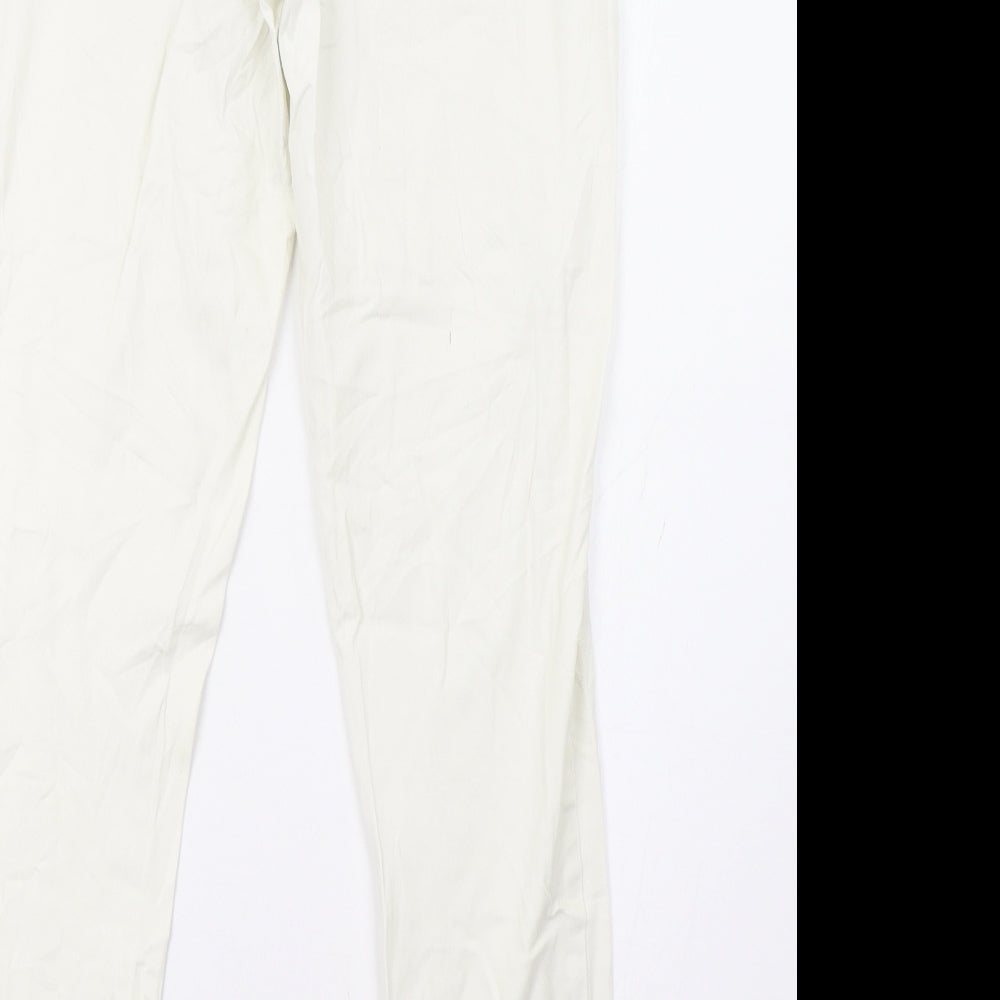Womens UK Size 12 Clockhouse Regular Fit White Trousers