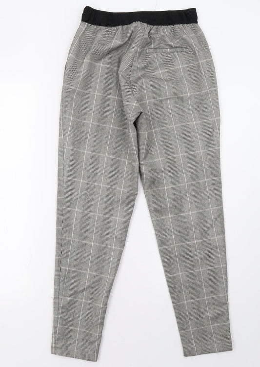 Only Womens Black Check Trousers Size 8 L28 in