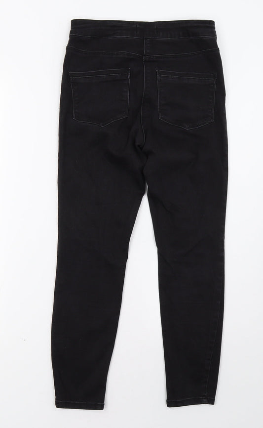 Back view of Matalan women’s black skinny jeans, size UK 8, 27-inch leg