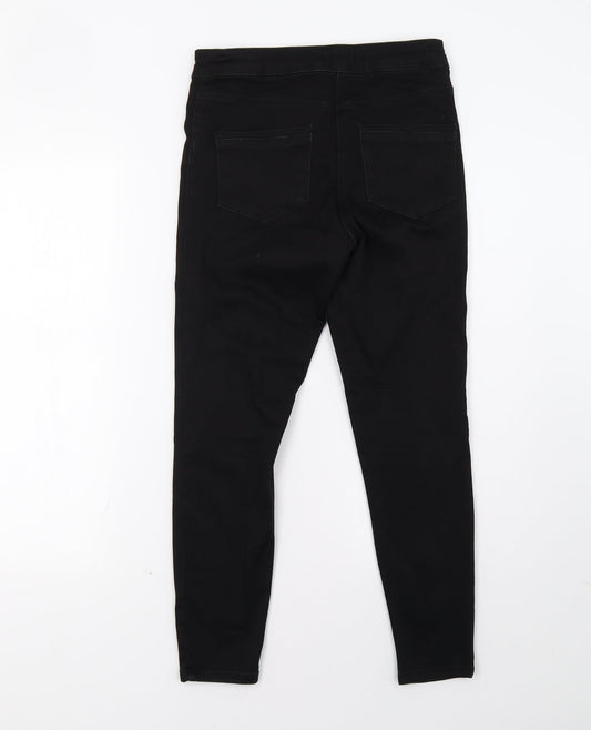 Back view of Matalan women’s black skinny jeans, size UK 10, 28-inch leg