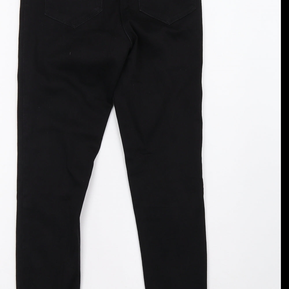 Brand and care label for Matalan women’s black skinny jeans, size UK 10, 28-inch leg