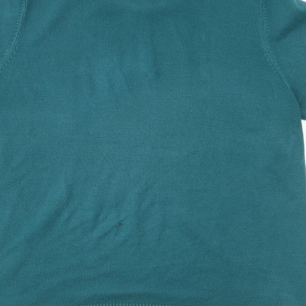 Womens UK Size 14 pure & natural Green Basic Blouse