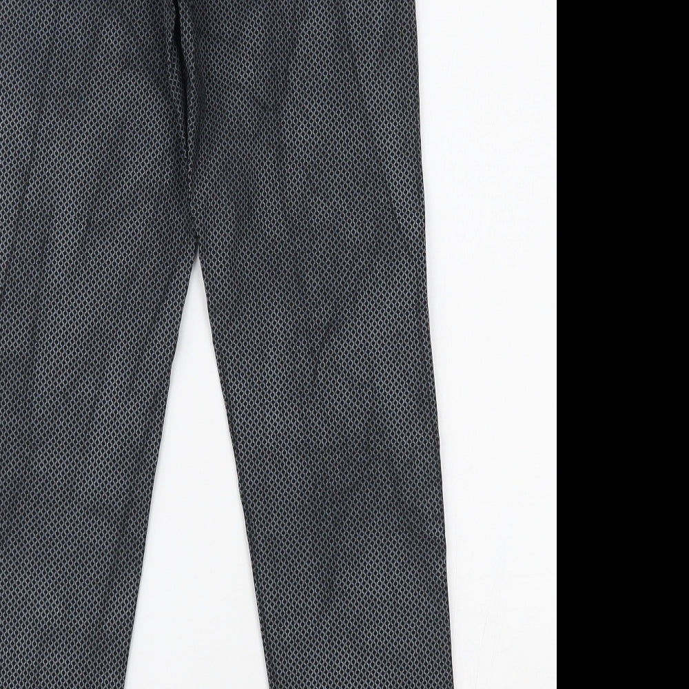 Womens UK Size L Preworn Regular Fit Black Trousers