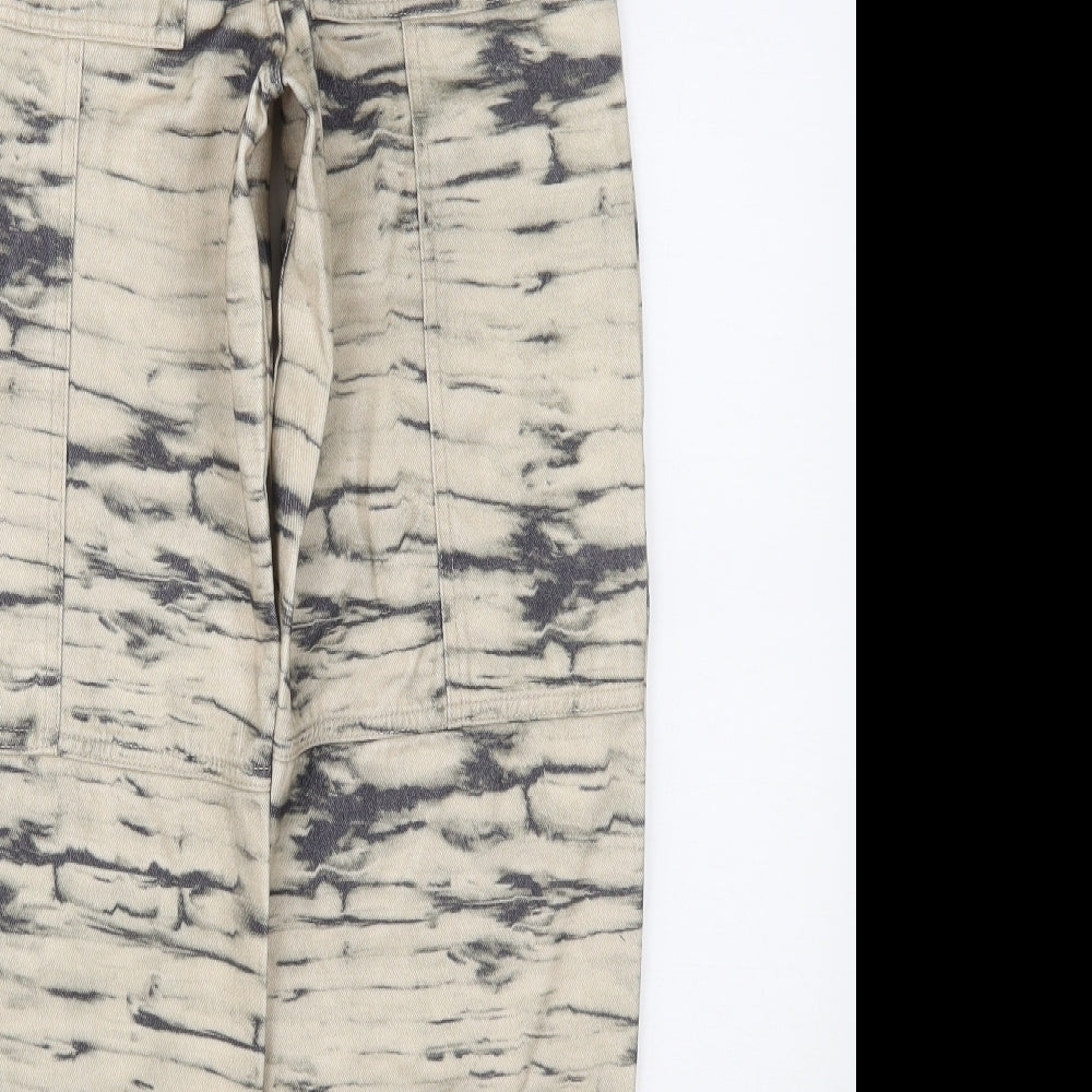 Womens UK Size 4 H&M Regular Fit Tapered Beige Jeans