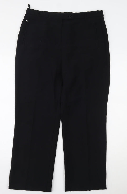 Womens UK Size 14 Marks and Spencer Regular Fit Black Trousers
