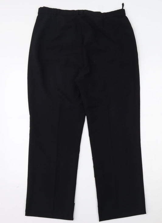 Womens UK Size 14 Marks and Spencer Regular Fit Black Trousers