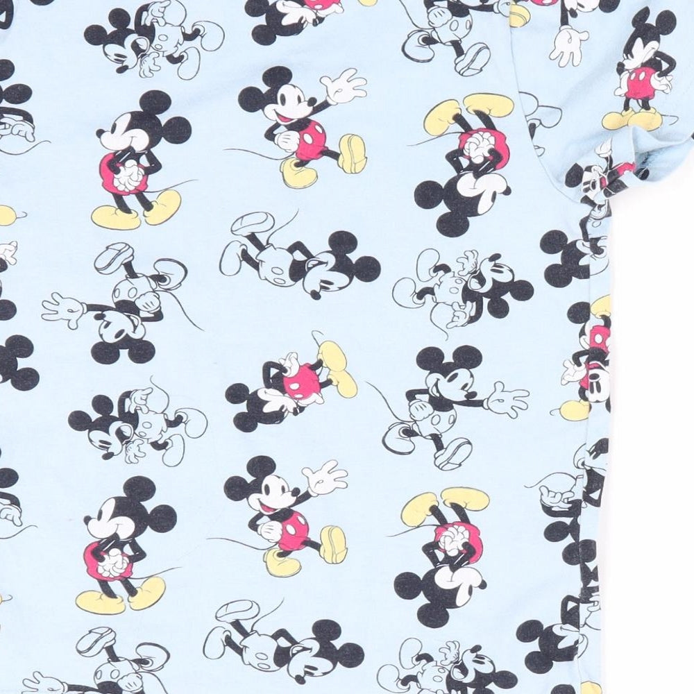 Disney Boys Blue Animal Print Basic T-Shirt Size 4-5 Years - Mickey Mouse Print