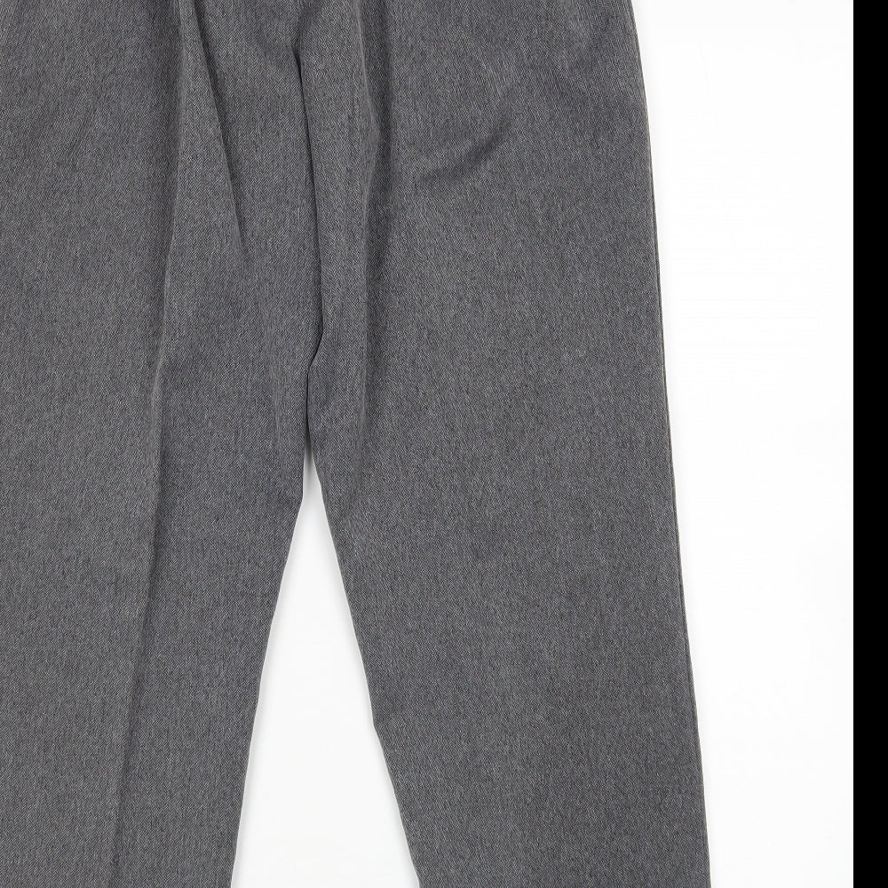 Womens UK Size 16 Preworn Regular Fit Cropped Grey Trousers