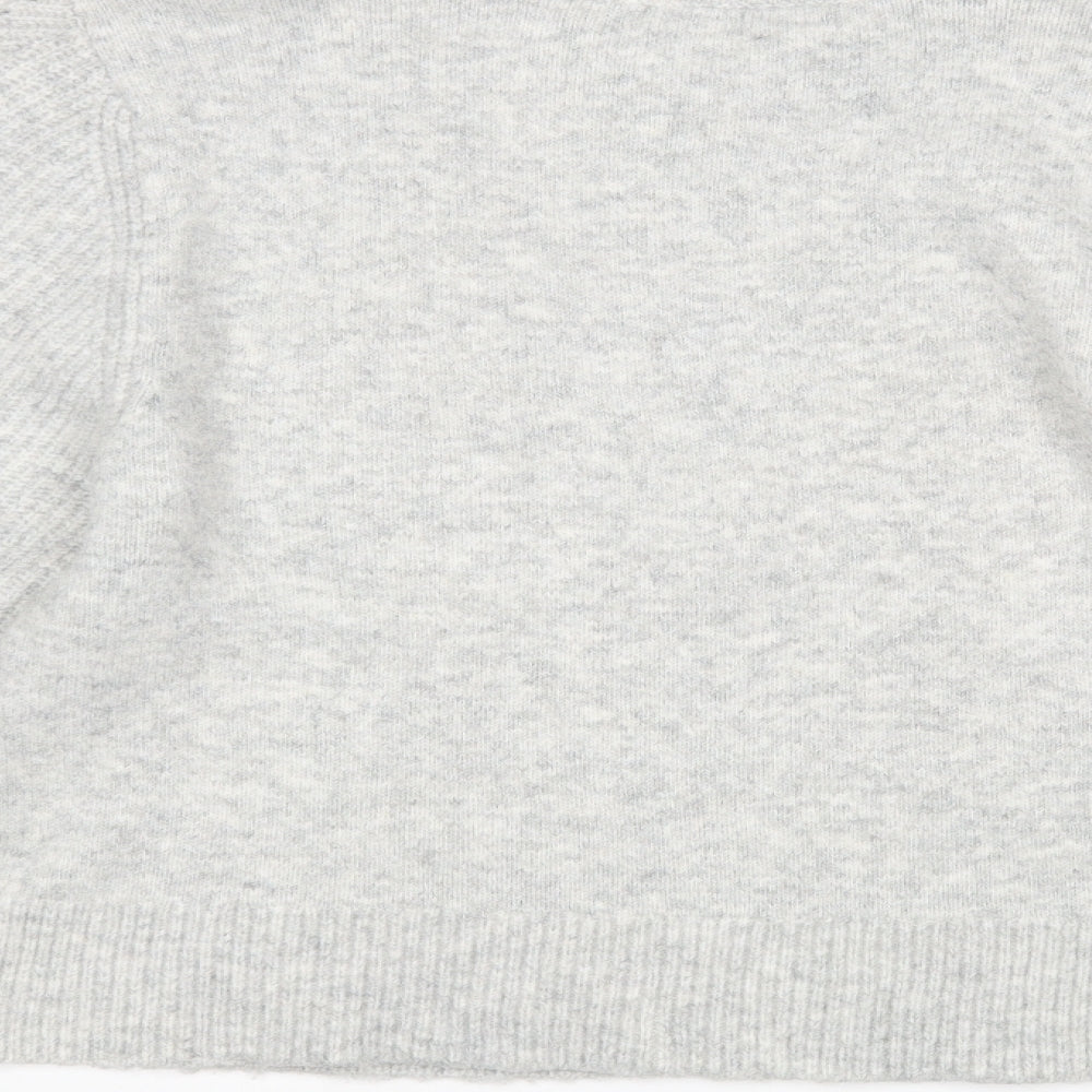 Brand and care label for Topshop women’s grey jumper, size L