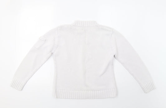 Womens UK Size M South White Pullover Jumper