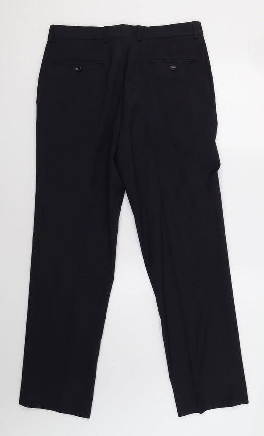 Blazer Mens Blue Striped Dress Pants Trousers Size 32 L32 in