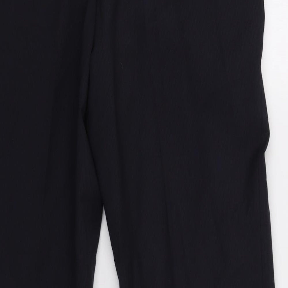 Brand and care label for Blazer men’s blue striped dress pants trousers, size 32, 32-inch leg