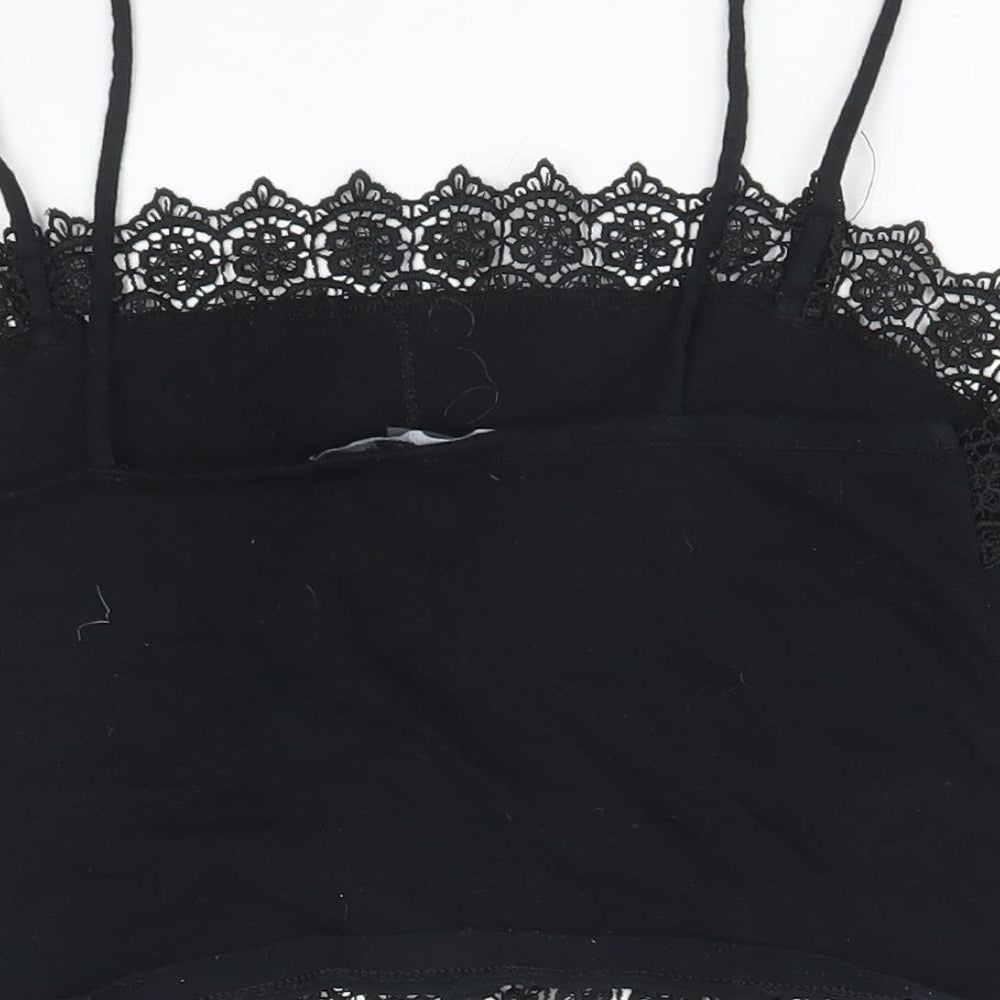 Primark Womens Black Floral Camisole T-Shirt Size S