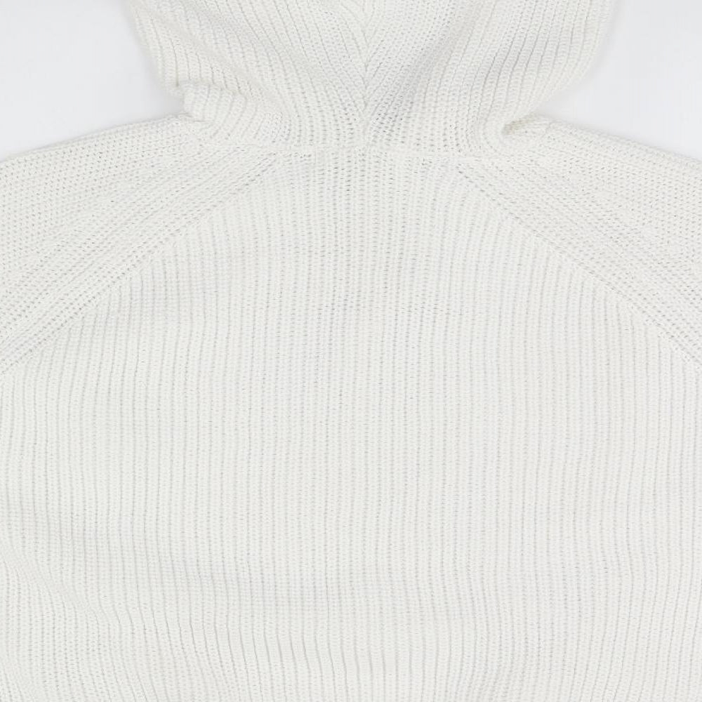 H&M Womens White Pullover Hoodie Size M
