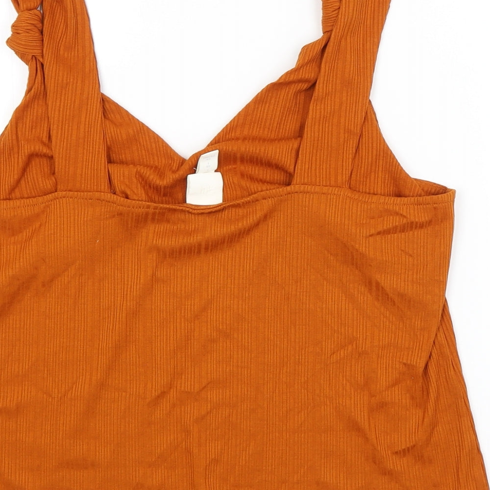 H&M Womens Orange Cropped Tank Size L