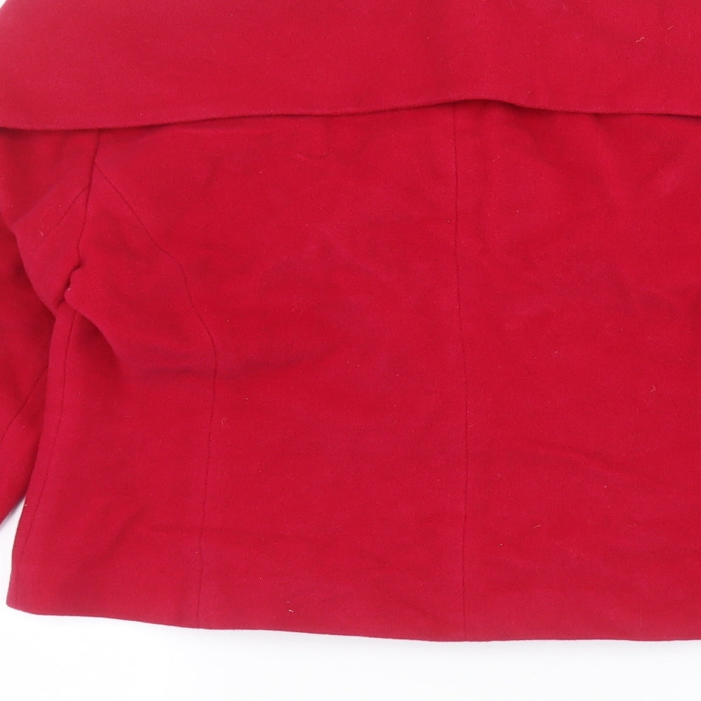 Brand and care label for polkon women’s pink jacket, size UK 12