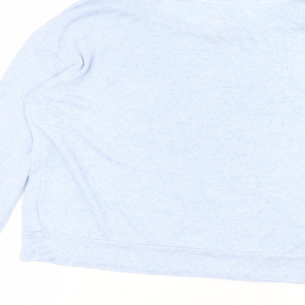 Womens UK Size S Disney Blue Basic T-Shirt
