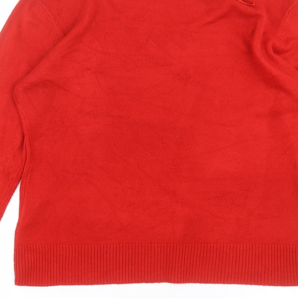 Womens UK Size L ellie louise Red Pullover Jumper