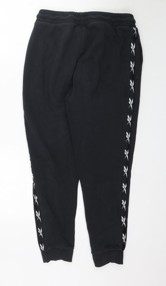 Womens UK Size S Reebok Regular Fit Black Trousers