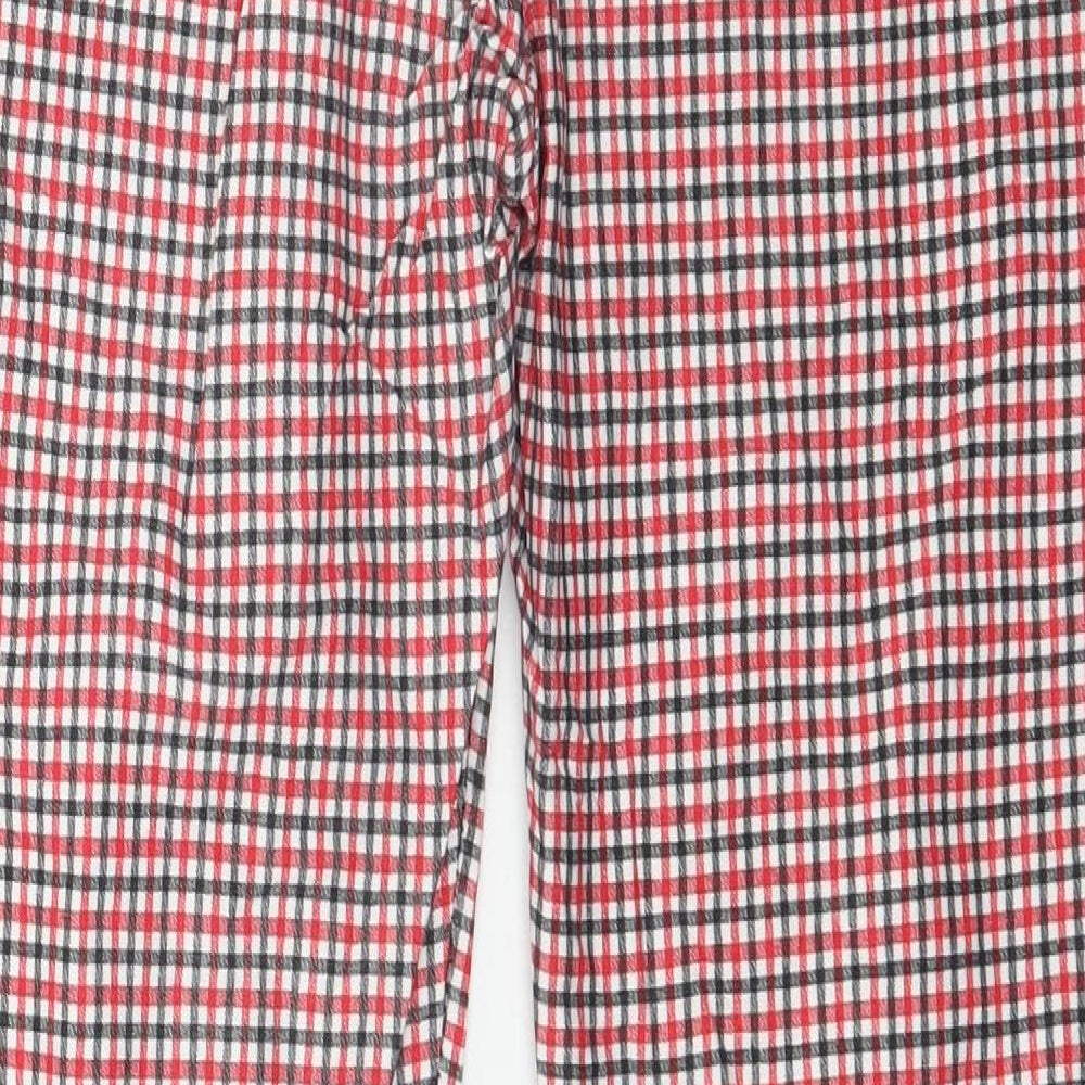 Preworn Womens Red Plaid Trousers Size S L24 in