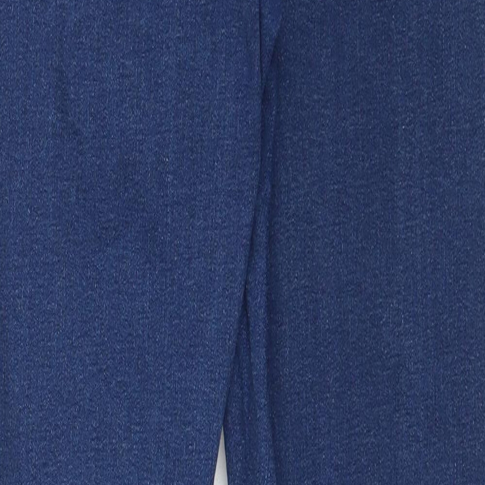 Brand and care label for 365 Denim women’s blue denim skinny jeans, size UK 10, 26-inch leg