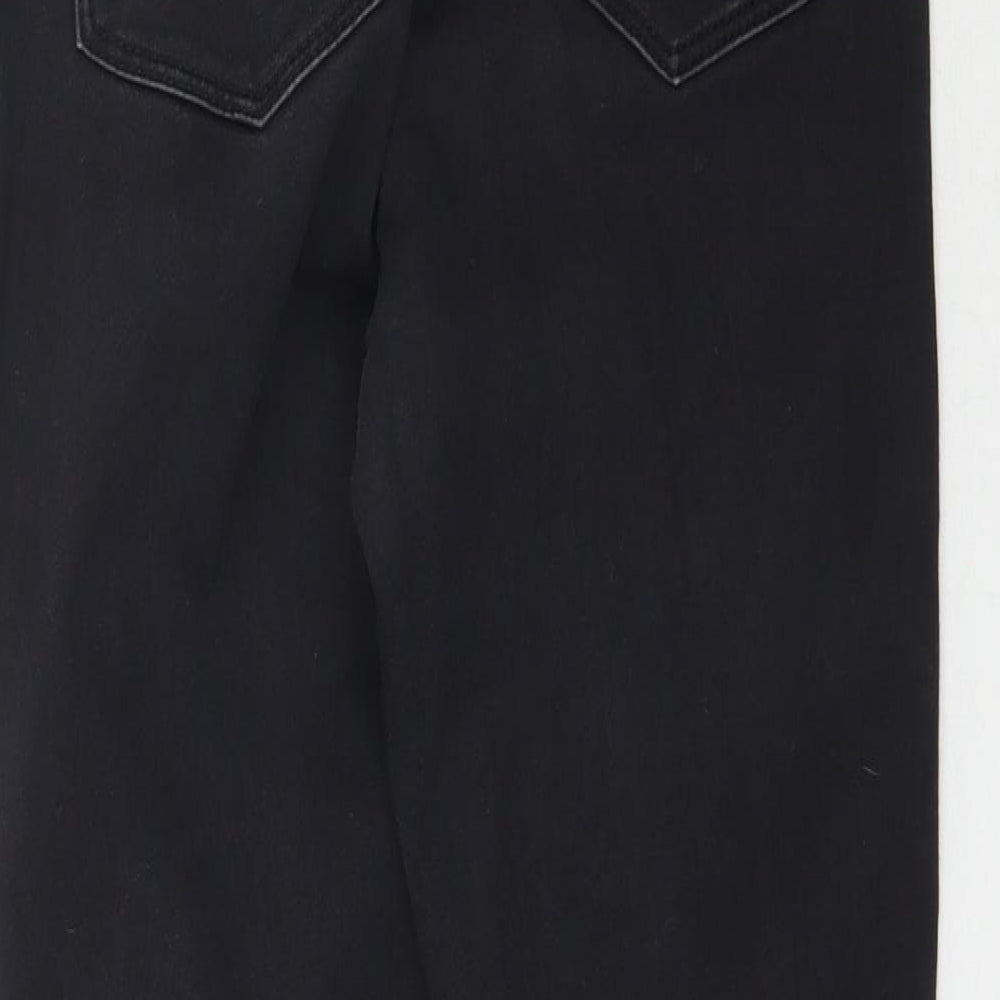 Brand and care label for Matalan women’s black denim skinny jeans, size UK 8, 25-inch leg
