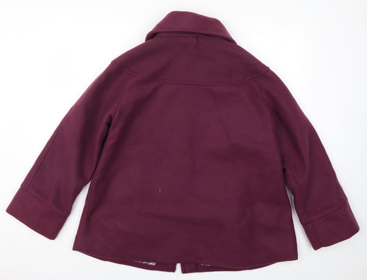 Womens UK Size 14 Anne De Lancay Purple Pea Coat